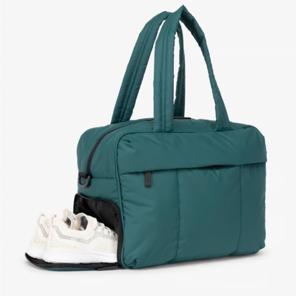 Teal Duffel Bag with Shoe Compartment